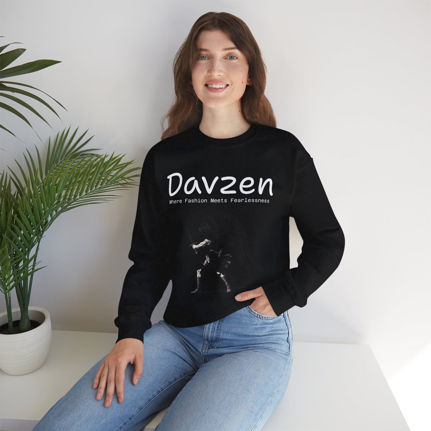 Davzen; Where Fashion Meets Fearlessness; Crewneck Sweatshirt - Unisex Heavy Blend