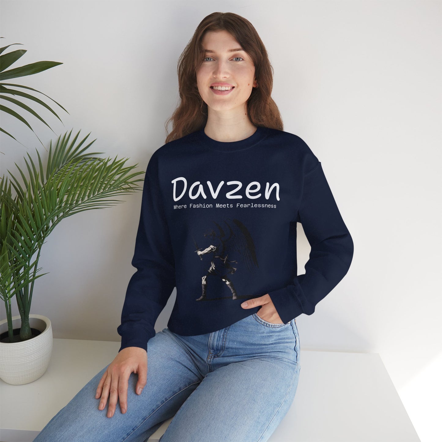 Davzen; Where Fashion Meets Fearlessness; Crewneck Sweatshirt - Unisex Heavy Blend