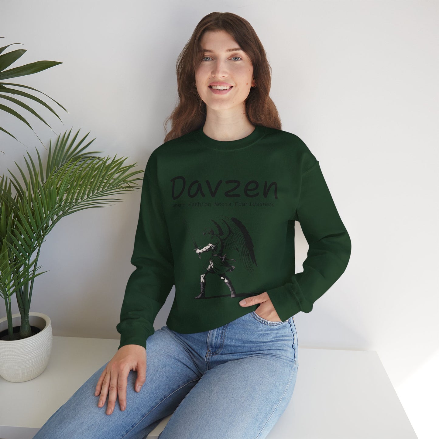 Davzen; Where Fashion Meets Fearlessness; Crewneck Sweatshirt - Unisex Heavy Blend