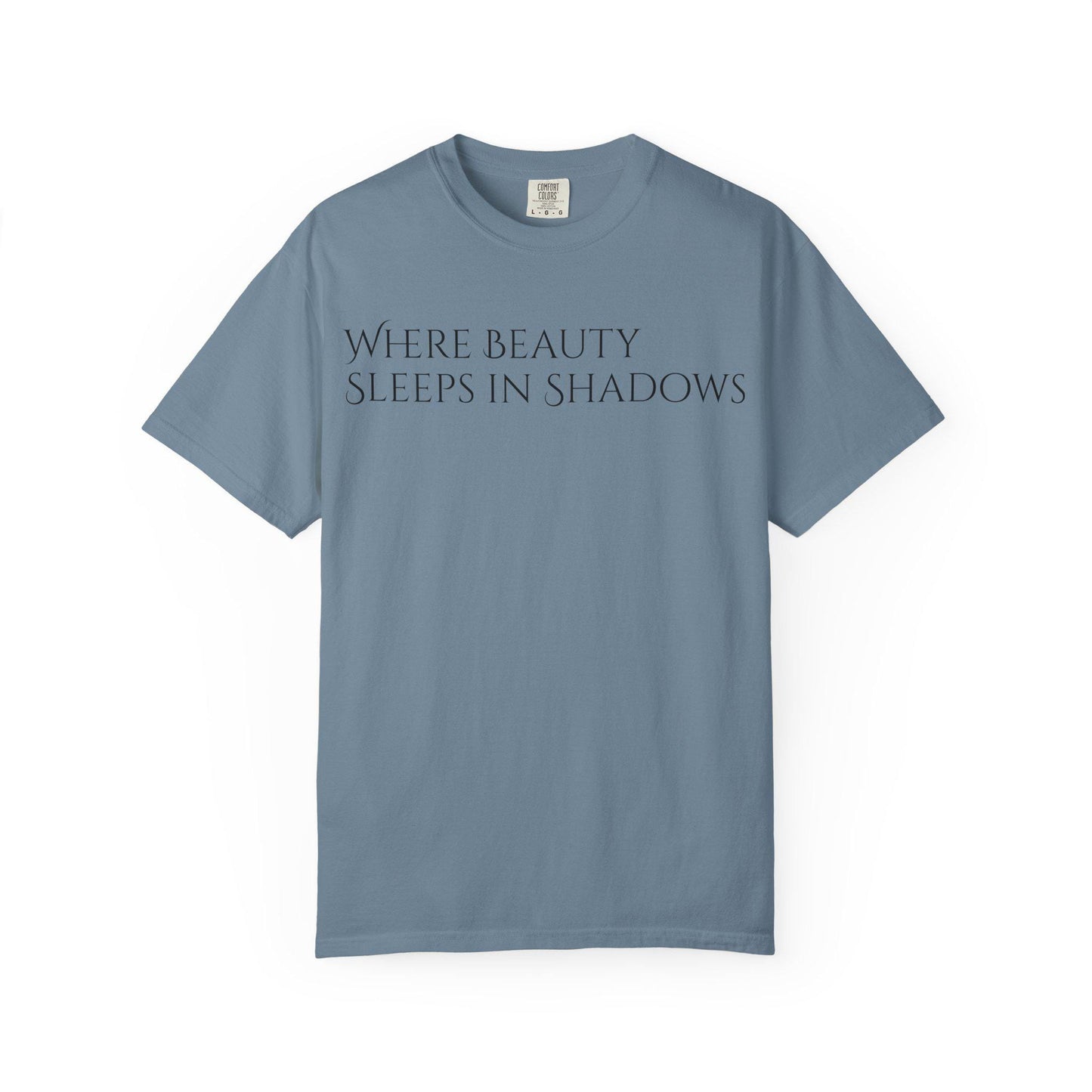 Mystical Unisex Garment-Dyed T-Shirt | Where Beauty Sleeps in Shadows, Gothic Tee, Casual Wear, Perfect for Halloween, Gift for Art [...]