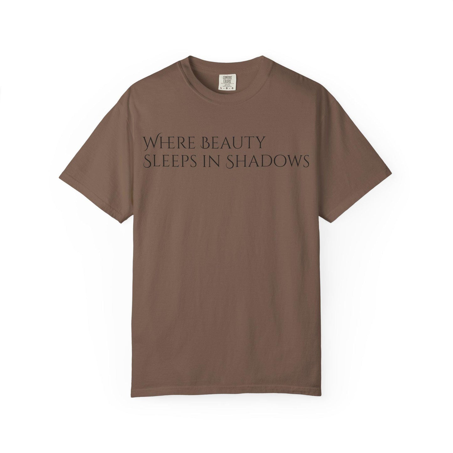 Mystical Unisex Garment-Dyed T-Shirt | Where Beauty Sleeps in Shadows, Gothic Tee, Casual Wear, Perfect for Halloween, Gift for Art [...]